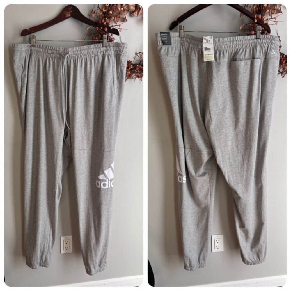 Adidas Mens Mid Rise Big and Tall Jogger Pant, 3x-large Tall, Gray - Picture 2 of 9